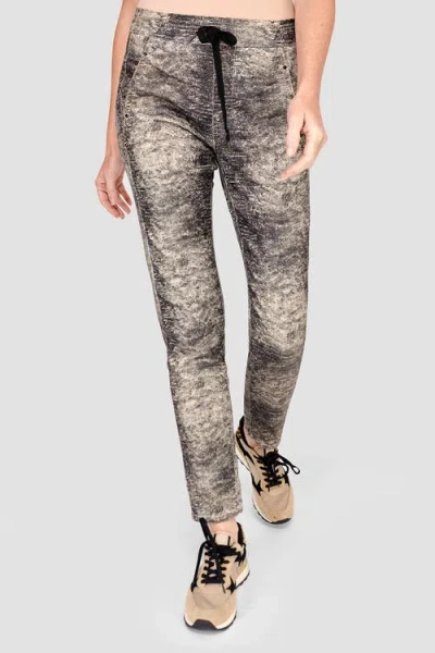 Alembika Abstract Reptile Skin Slim-fit Stretch Jeans In Brown/black Reptile Print
