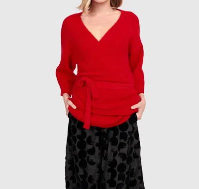 Alembika Alin Wrap Sweater In Red