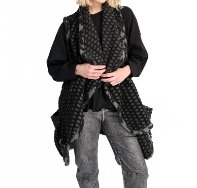 Alembika Ashen Cozy Draped Vest In Net In Black