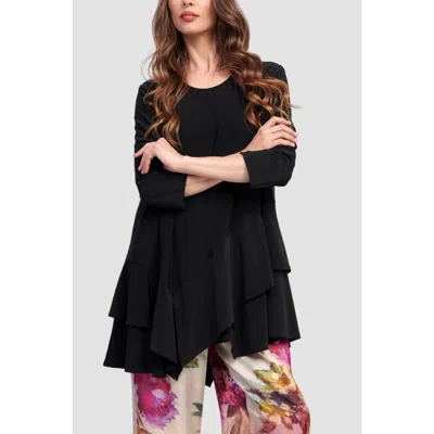Alembika Asymmetric Peplum Tee In Black