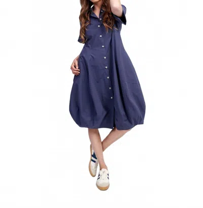 Alembika Barb Cotton Shirtdress In Navy In Blue