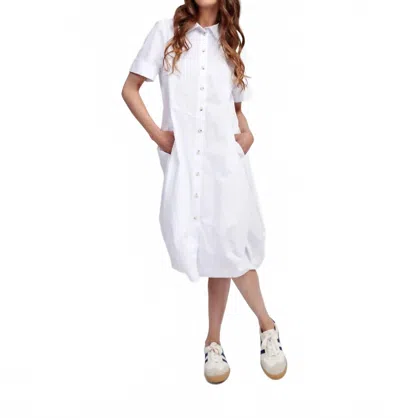 Alembika Barb Cotton Shirtdress In White