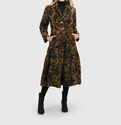 Alembika Blondie Cocoon Coat In Leopard In Brown