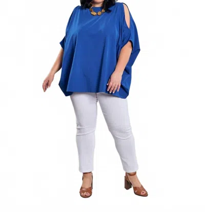 Alembika Boxy Dolman Top In Cobalt In Blue