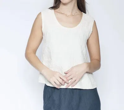Alembika Button Back Tank Top In Ecru In White