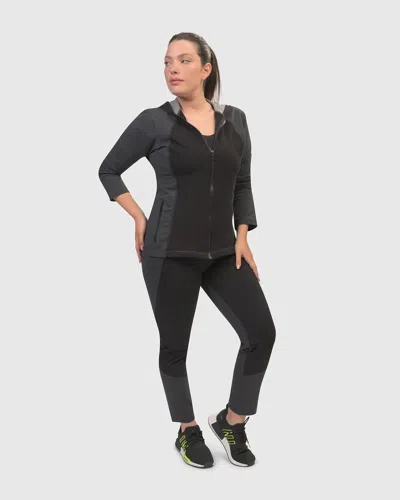 Alembika Chi Contour Hooded Zip Jacket In Mix In Black