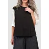 Alembika Crew Neck Mixed Media Tee In Black/white