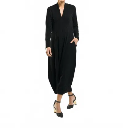 Alembika Elvira Cocoon Dress In Black In Multi