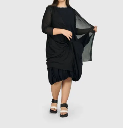 Alembika Essential Tekbika Draped Cocoon Jacket In Mesh In Black
