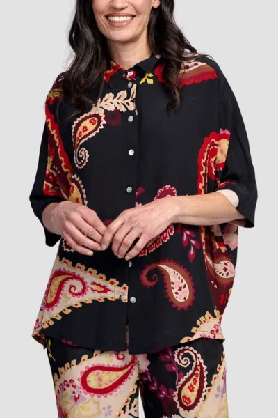 Alembika Fiesta Mixed Print  Button-up Shirt In Polka Dots/fiesta Print
