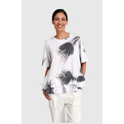Alembika Fleeting Ruffle Tee In Gray