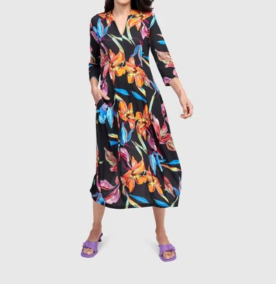 Alembika Hibiscus Cocoon Dress In Bloom In Multi