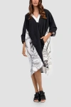 Alembika Kaftan Dress With Handkerchief Hem In Black