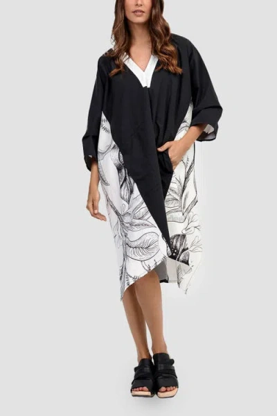 Alembika Kaftan Dress With Handkerchief Hem In Black