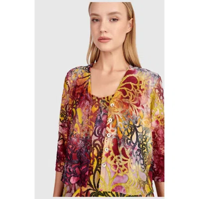 Alembika Kaleidoscope Cropped Cardigan In Multi