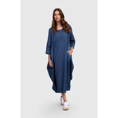 Alembika Liberty Oversized Cocoon Dress In Blue