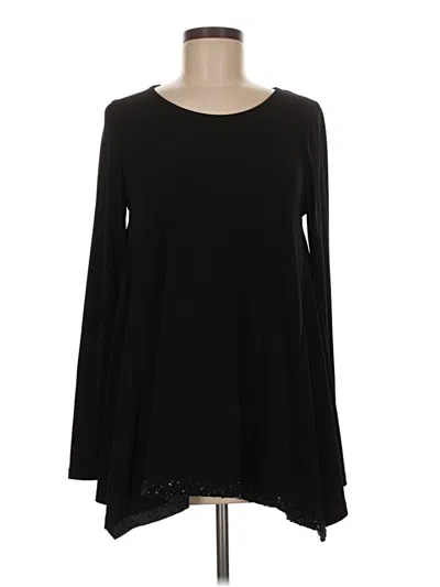 Pre-owned Alembika Long Sleeve Top Black Boatneck Tops