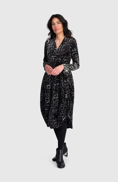 Alembika Luminary Cocoon Dress In Pewter Leopard