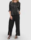 Alembika Luxe Satin Trousers In Check In Black