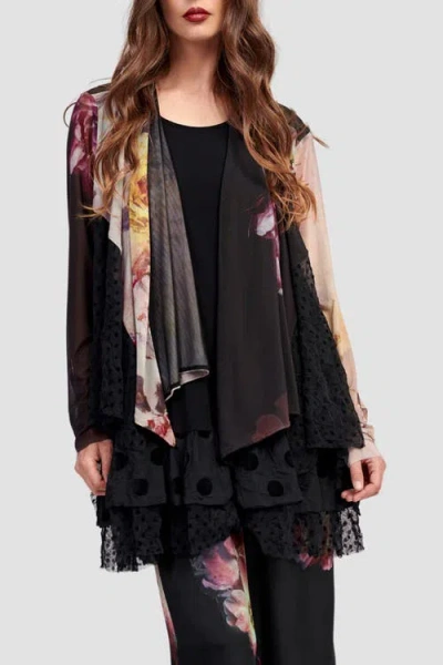 Alembika Mixed Florals Mesh Cardigan In Multi
