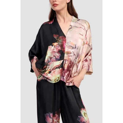 Alembika Mixed Florals Pullover Blouse In Multi