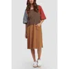 ALEMBIKA ALEMBIKA MIXED MEDIA A-LINE MIDI DRESS
