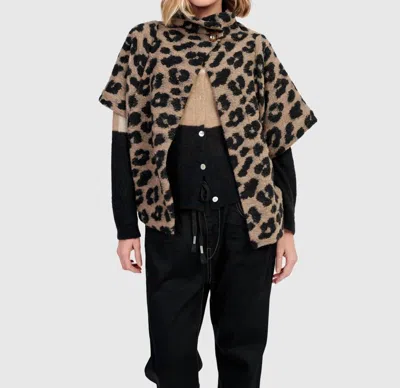 Alembika Panthera Cozy Cropped Jacket In Leopard In Brown