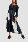 Alembika Patchwork A-line Maxi Dress In Black/white