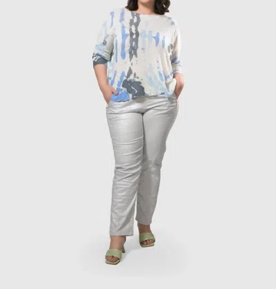 Alembika Pinstripe Iconic Stretch Jeans In Silver/white In Multi
