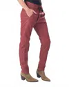 Alembika Pinstripe Iconic Stretch Jeans In Wine In Purple