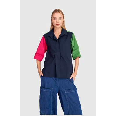 Alembika Poolside Popover Top In Blue