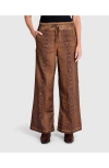 Alembika Python Wide Leg Stretch Jeans In Brown