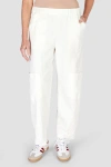 Alembika Relaxed, Slightly Tapered White Denim Pants In White