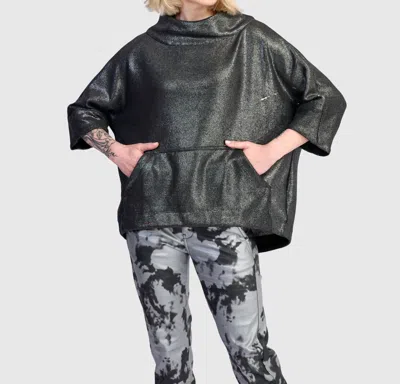 Alembika Roxy Pullover Top In Silver In Black
