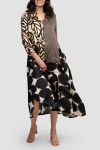 Alembika Serene Mixed Print Relaxed Maxi Shirt-dress In Black