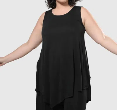 Alembika Sharon Sleeveless Tunic Top In Charcoal In Pink