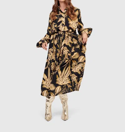 Alembika Shirley Shirt Dress In Bouquet In Brown