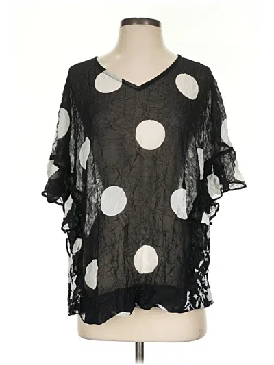 Pre-owned Alembika Short Sleeve Blouse In Black