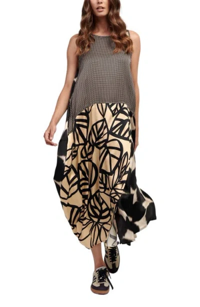 Alembika Sleeveless Mixed Print Maxi Dress