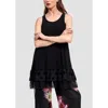 Alembika Sleeveless Tunic With Ruffles In Black