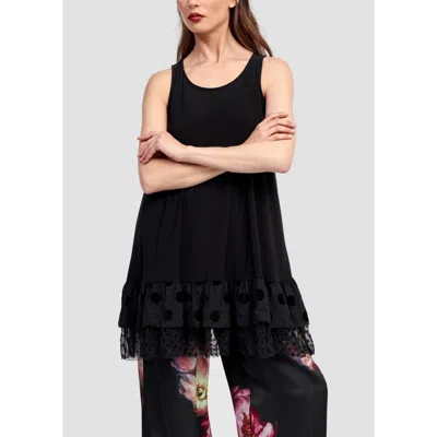 Alembika Sleeveless Tunic With Ruffles In Black
