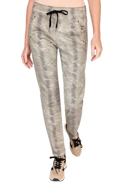 ALEMBIKA ALEMBIKA SNAKE SKIN PRINT SLIM-FIT STRETCH JEANS