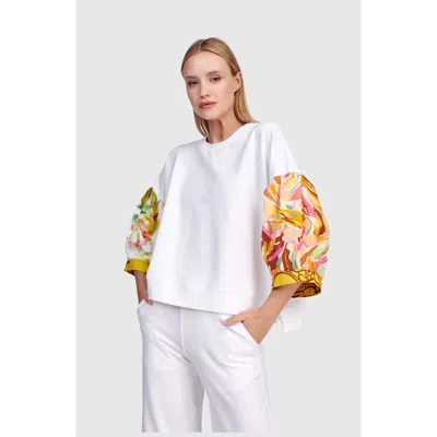 Alembika Starfruit Puff Top In White