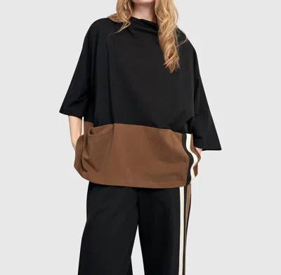 Alembika Urban Clubhouse Boxy Top In Mix In Black