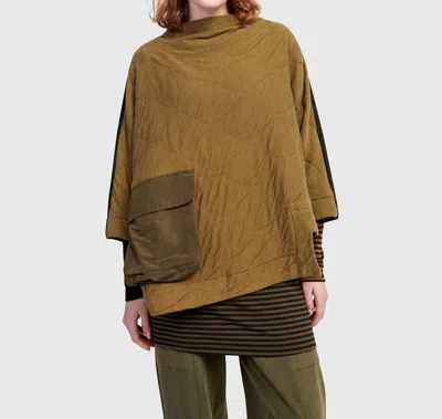 Alembika Urban Sah Quilted Pullover Sweater In Khaki In Brown