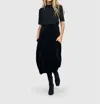 Alembika Velour Cocoon Skirt In Black