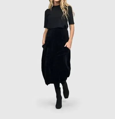 Alembika Velour Cocoon Skirt In Black