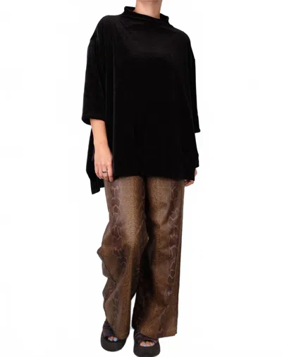 Alembika Velour Funnel Neck Tunic In Black