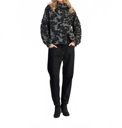 Alembika Vesper Cozy Moto Jacket In Shadow In Black