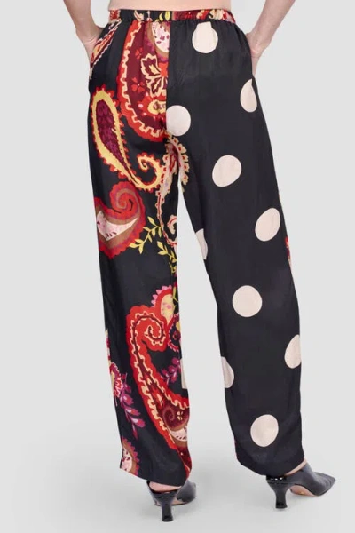 Alembika Wide Leg Pants In Black Paisley Print